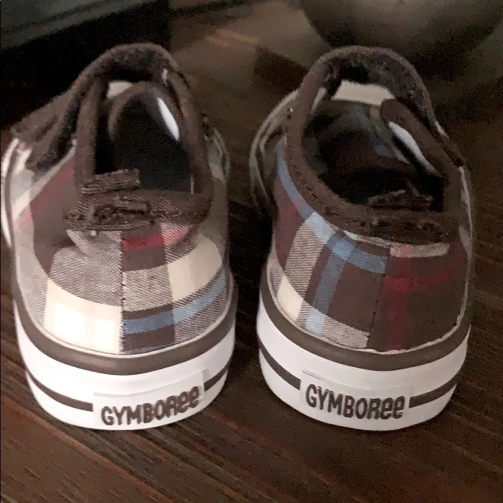 GYMBOREE Infant Plaid Velcro Sneaker - Brown